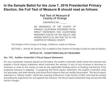 2016 Measure B Postcard