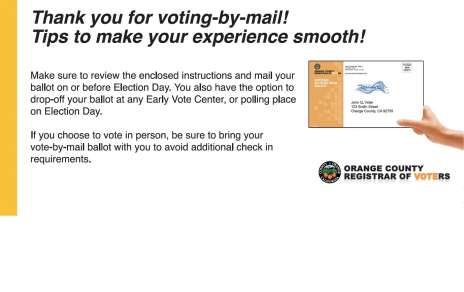 New Insert for Vote-by-Mail Voters