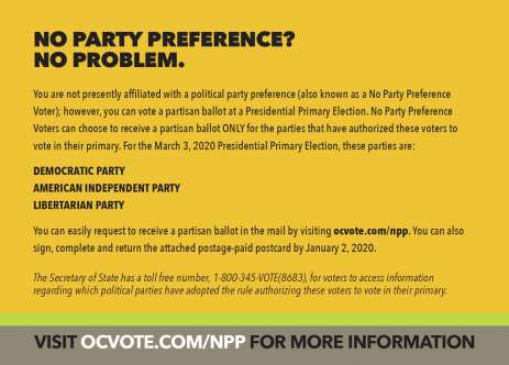 New Messaging for No Party Preference Voters